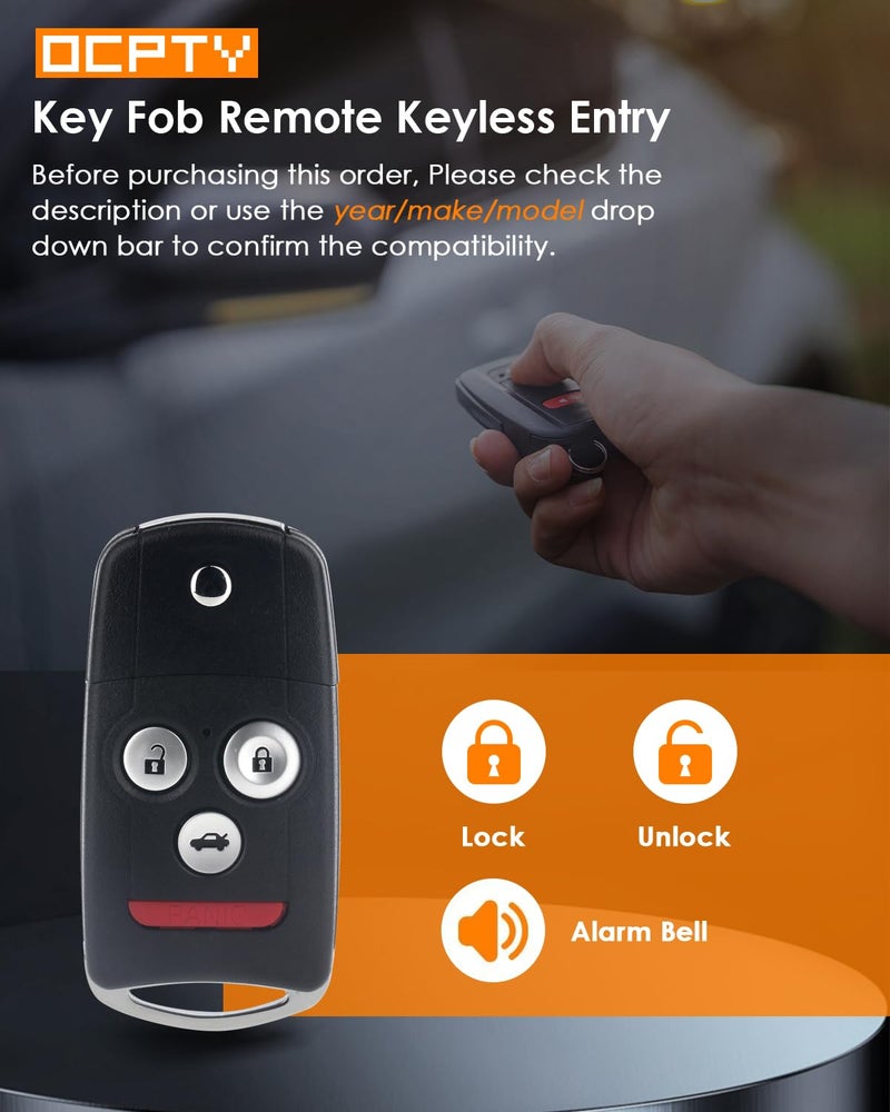 OCPTY Replacement 1Pcs Flip Key Fob for Acura for MDX for Acura for RDX 2007-2013 N5F0602A1A - Image 3